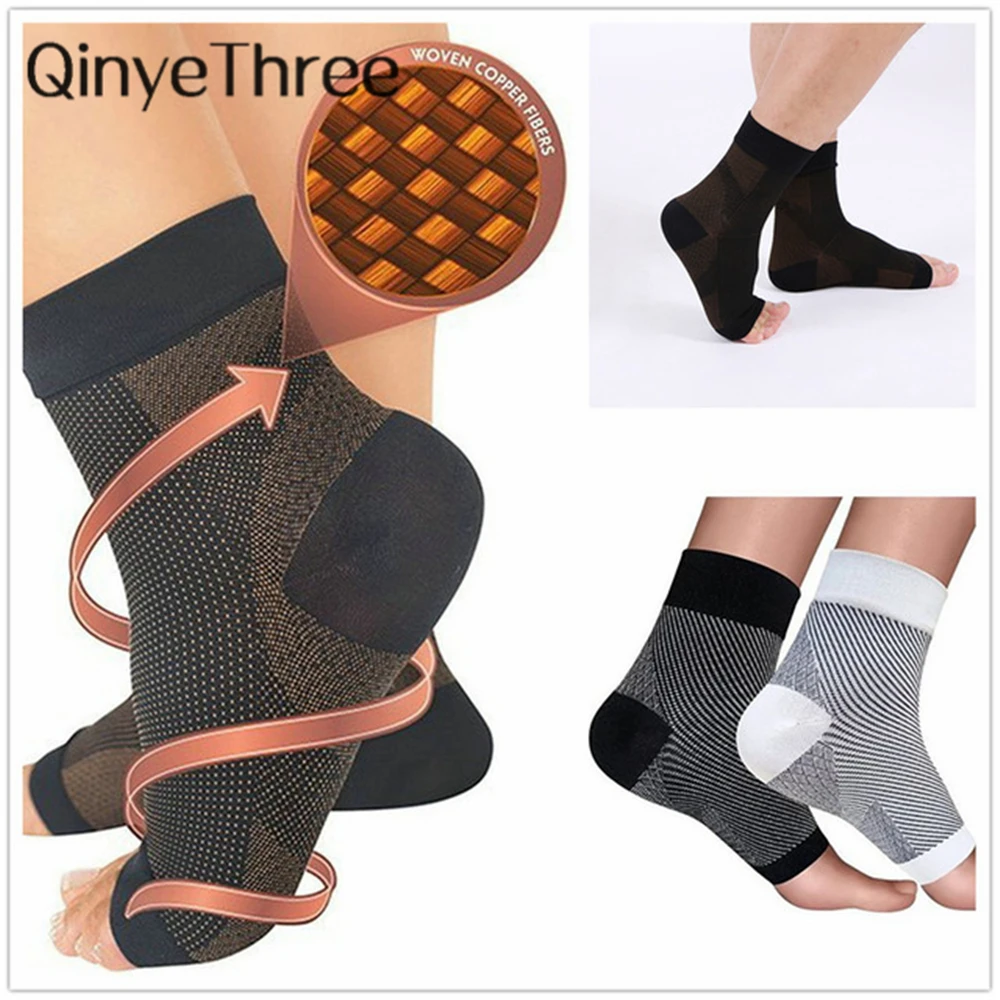 

1pair Sprain Protection Ankle Pressure Sporting Socks Ankle Protection Copper Fiber Ankle Protector Socks Compression Sleeves