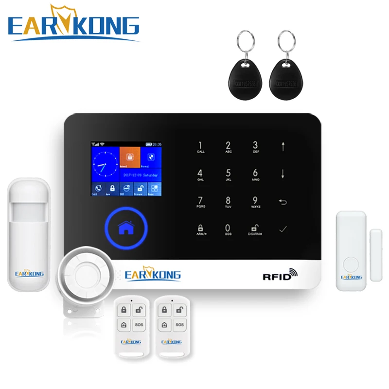 

RFID APP WIFI GSM Alarm System English Russian Spanish German Polish Italian French Language GPRS RFID TFT Screen Touch Keyboard