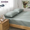 AHSNME 100% Cotton sheets Super Soft parure de lit Cool Summer Simple Army Green Fitted Sheet 90x200/120x200/180x200cm 4