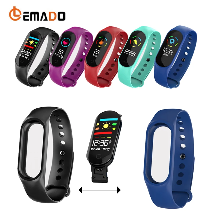 LEMADO M3 Smarrt Fitness Bracelet Multi-sport Mode Blood Pressure Oxygen IP67 Waterproof Color Screen Wristband PK Mi Band 3