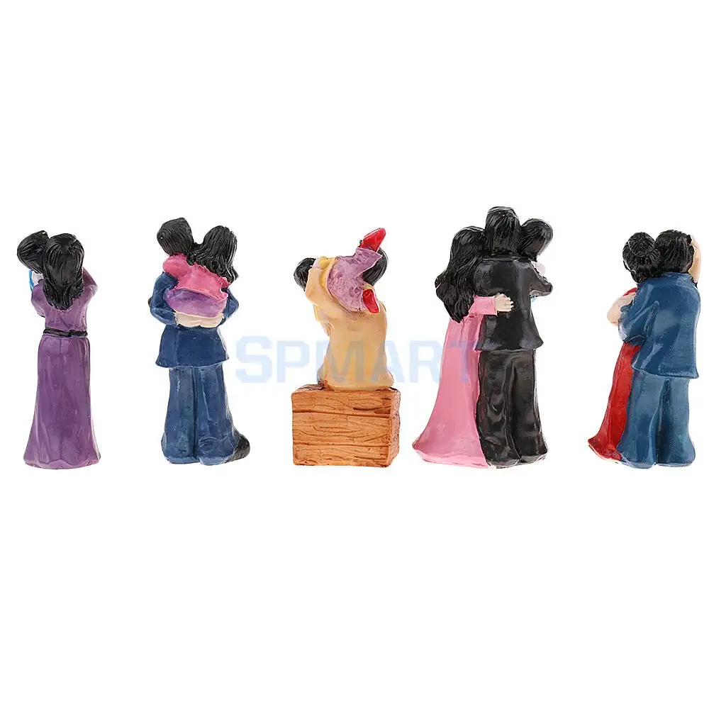 1 Set Resin Family Father Mother Children Model Miniature Statue for Sandplay Sand Table Game Parts Kids Toys Craft