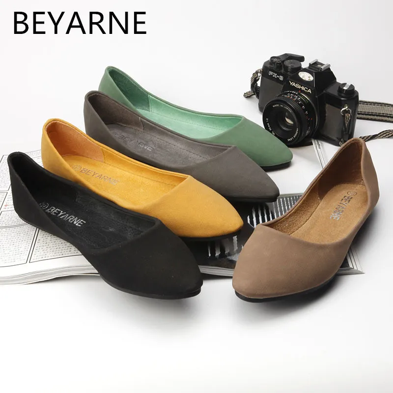 

New Fashion Casual big size 35-41 simple women pointed toe shallow mouth single shoes female flat shoes