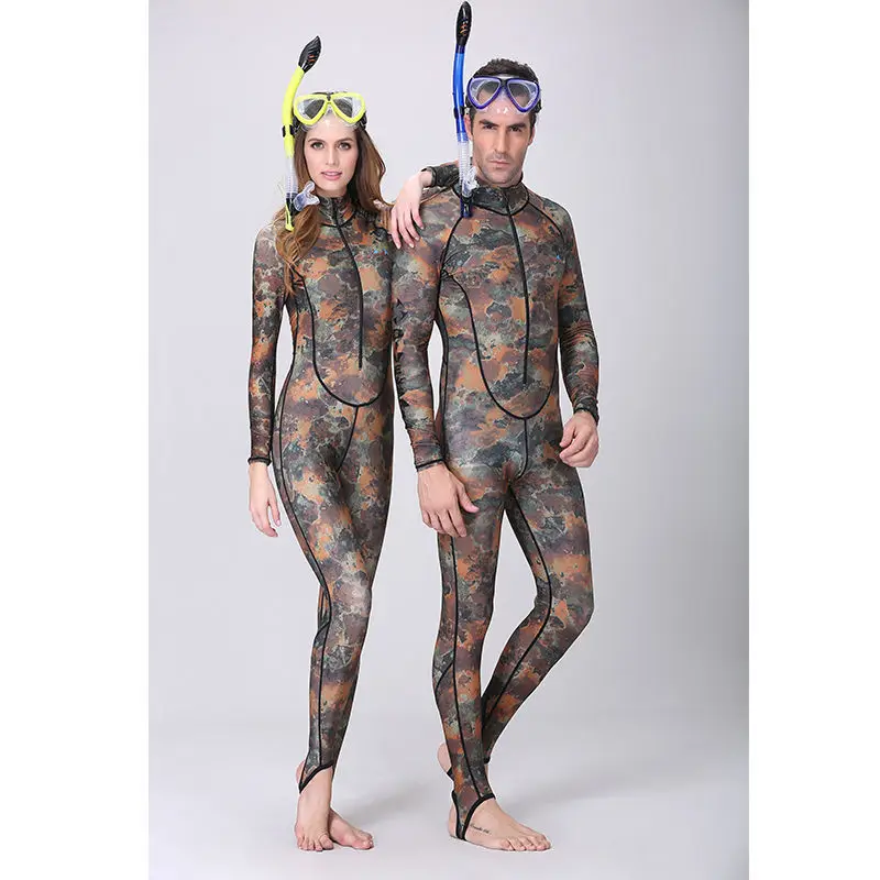 DIVE&SAIL LS 726 Camouflage Lycra Surf Freedive Full Swimwear Wetsuit Diving Skin Suit Rashguard