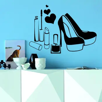 

Wall Decals Beauty Salon Shoes Lips Nail Heart Vinyl Sticker Decor Murals