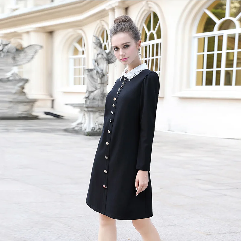 AOFULI l xxxxl 5XL плюс размер зимнее платье 2017 Осень Элегантное женское с длинным