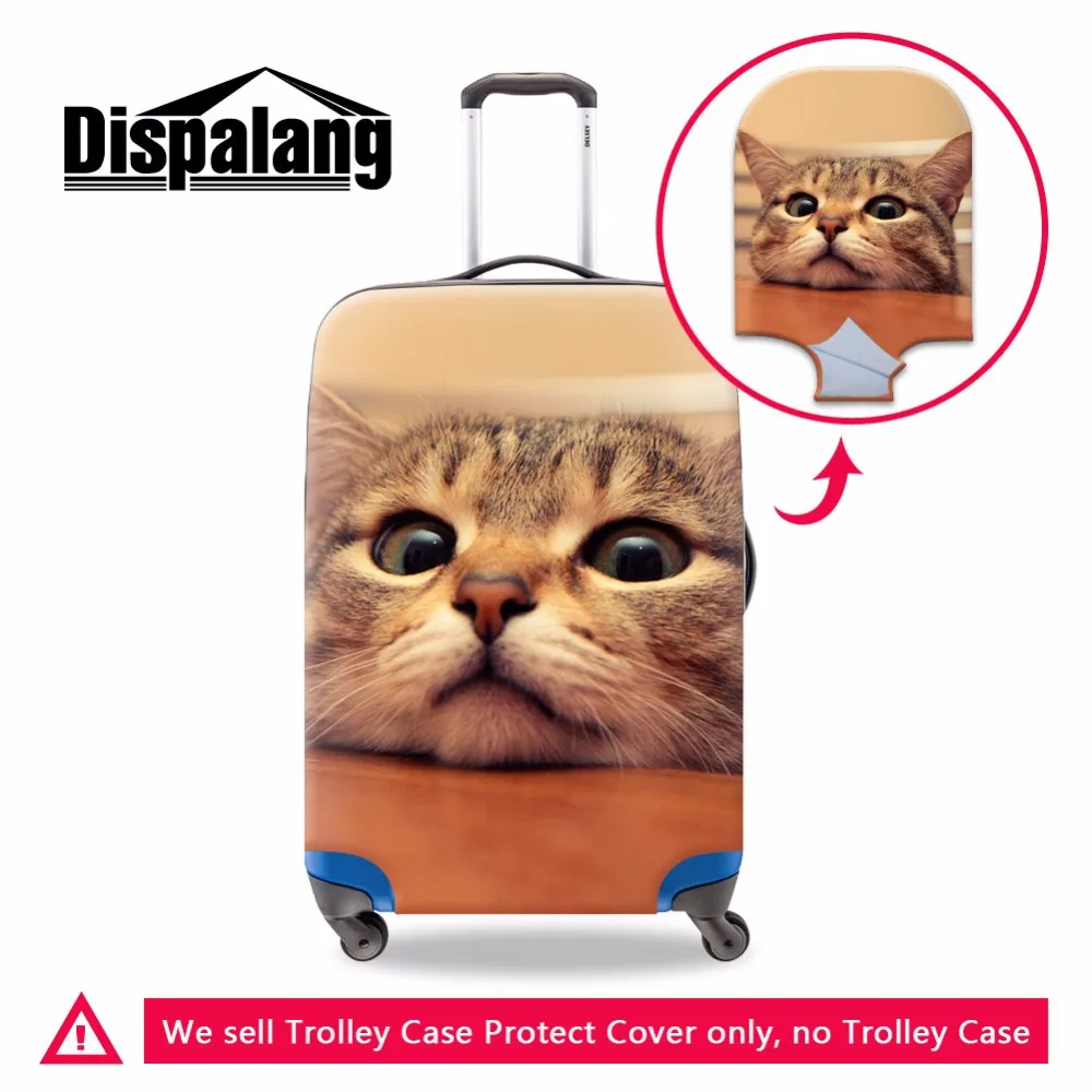 

trolley luggage covers,cut cat printing spandex elastic polyester travel luggage cover for girls,apply to18-30 inch
