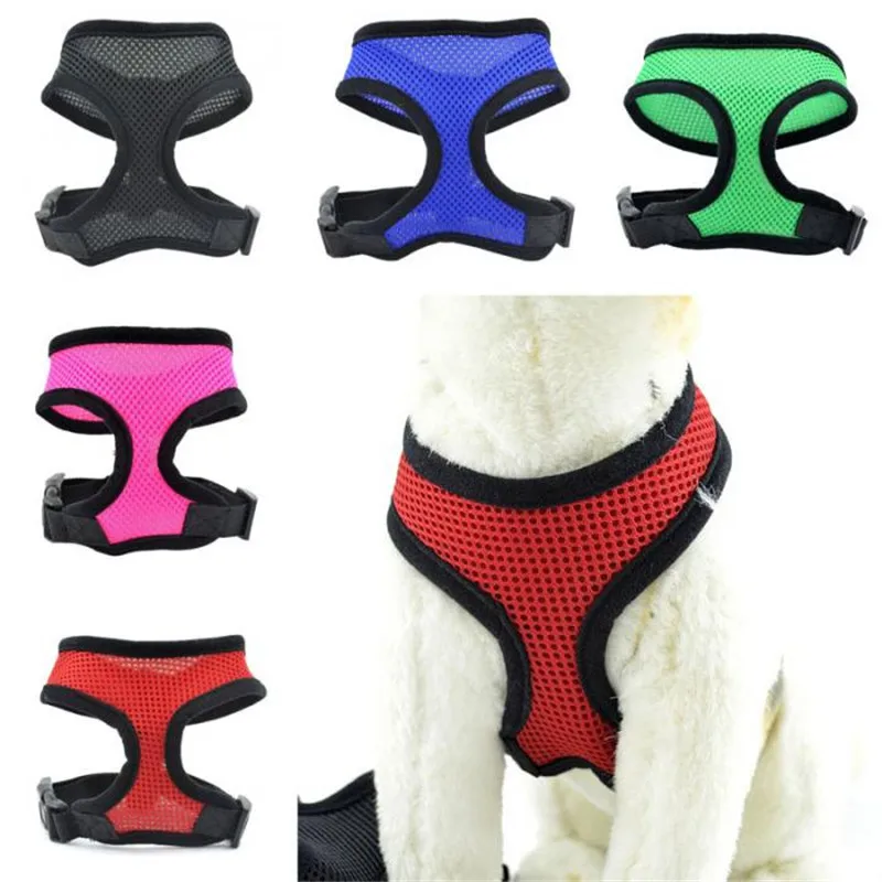

New Adjustable Dog Harness Breathable Nylon Mesh Vest Comfort Harness Dogs Puppy Cat Collar Pets Vest Chest Belt Strap Leash XL