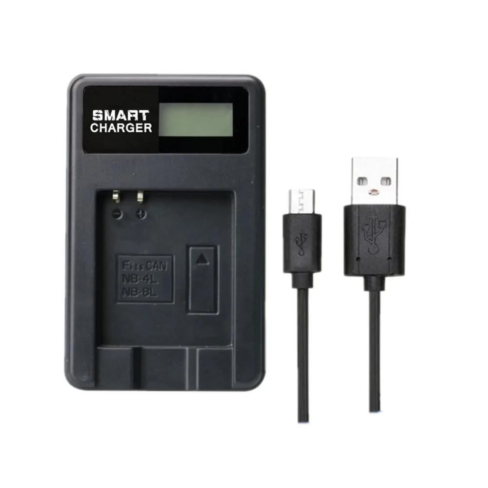 Зарядное устройство для Canon IXUS 50 55 60 65 80 75 100 I20 110 115 120 130 IS 117 220 225 с ЖК-дисплеем и