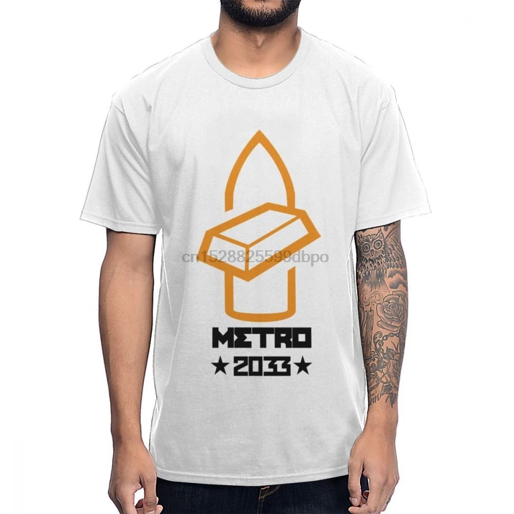 

Summer Custom For Men Metro Exodus 2033 Bullet T Shirt Pure Cotton Unique Tee S-6XL US Size