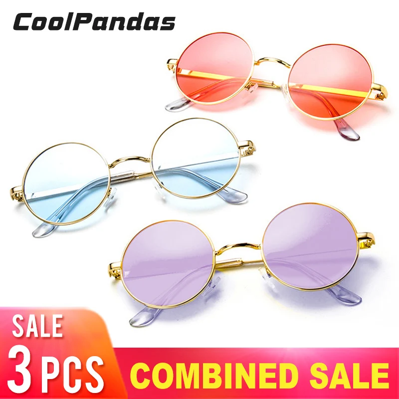 

3PCS Combined Sale Ocean candy color Tinted lens Unisex Sunglasses Men Women Eyeglasses Round Brand Designer Sun glasses oculos