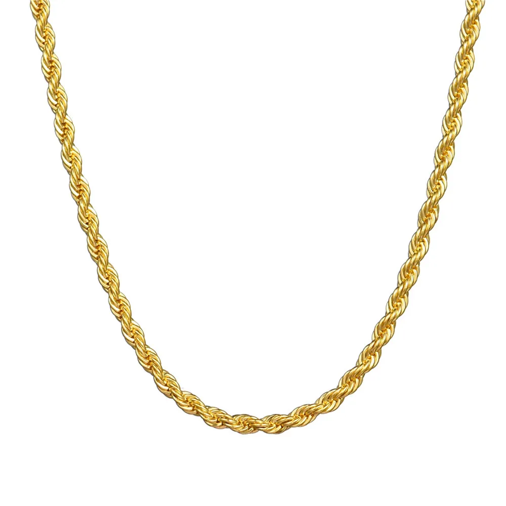 Хип-хоп, мужское ожерелье, цепочки, Модный Чистый золотой цвет, заполненный панцирь, кубинское длинное ожерелье, сделай сам, цепочка, шарм, унисекс, ювелирное изделие - Окраска металла: 1047 Gold 60cm