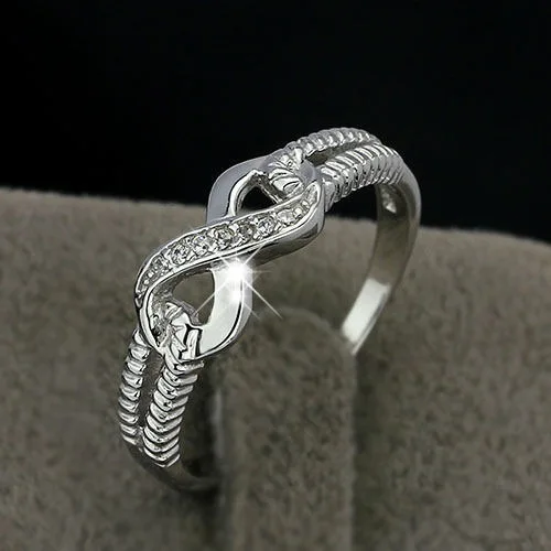 Дизайн Шарм Мода кубический циркон кольца Серебряное кольцо «Бесконечность» кольцо себе ювелирные изделия оптом обручение для женщин ювелирные изделия