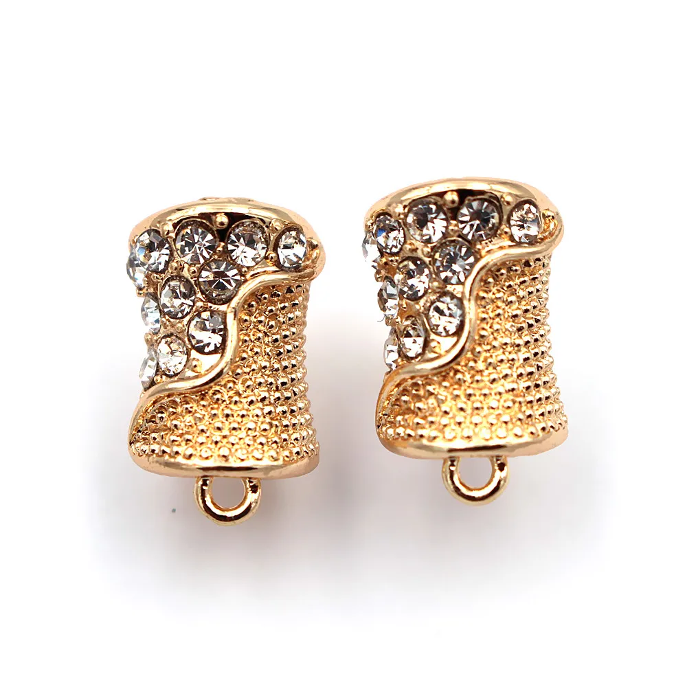 

Earrings Post Stud Pin with Loop Hanger Paved Rhinestone CZ DIY Findings Accessories for Indian Wedding Dubai Gold-color Jewelry