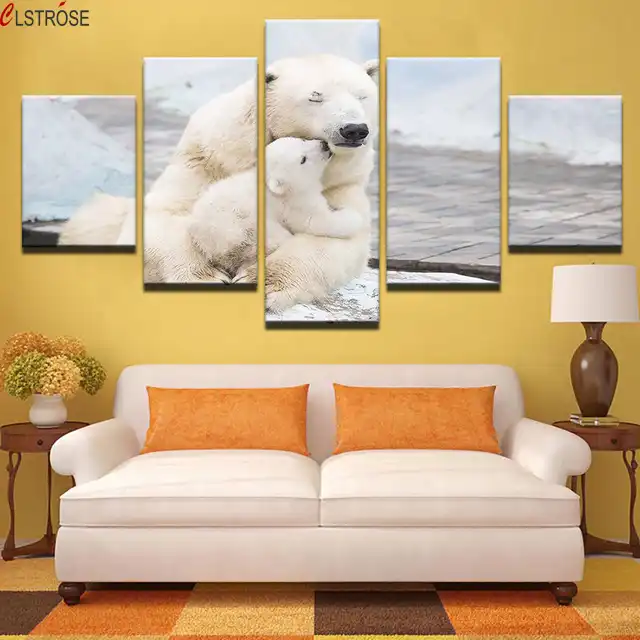 Cuadros Clstrose Decoracion De Pared Del Hogar Arte 5 Piezas Osos