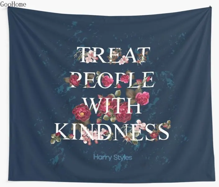 Treat People With Kindness Harry Styles Wall Tapestry Cover Beach Towel Throw Blanket Picnic Yoga Mat