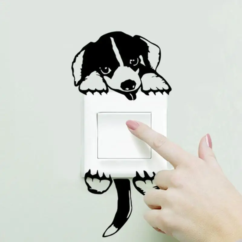 

2019 1PC Cute Cat Dog Waterproof Switch Sticker DIY Removable Wall Decals Home Decor Wall Stickers Bedroom Parlor Decoration Hot