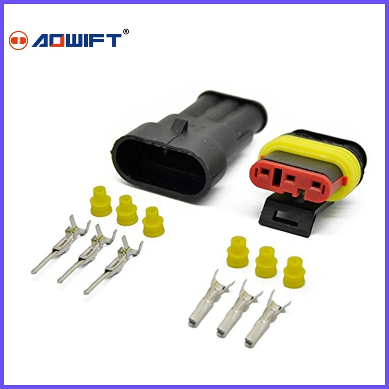10 Kit 3 Pin Way Waterproof Electrical wago wire rca Connector banana