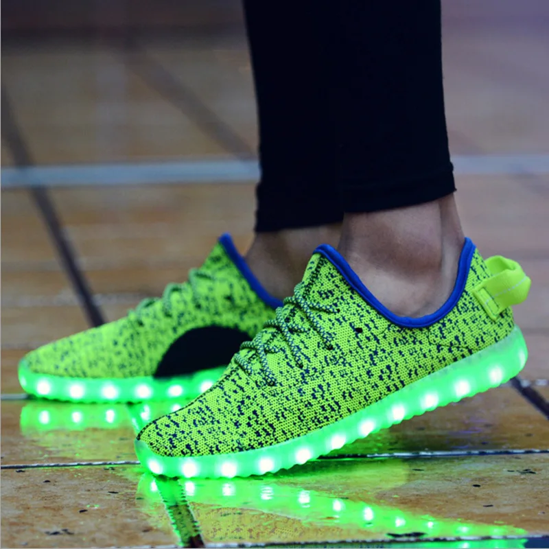 2019 men's usb charging colorful low-top shoes led lightweight casual men's luminous shoes