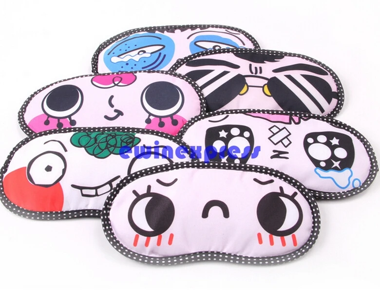 

2 X Cute Cartoon Face Mask Blindfold Shade Travel Soft Sleep Cover Personality Eye Shade for Children Girl Gift