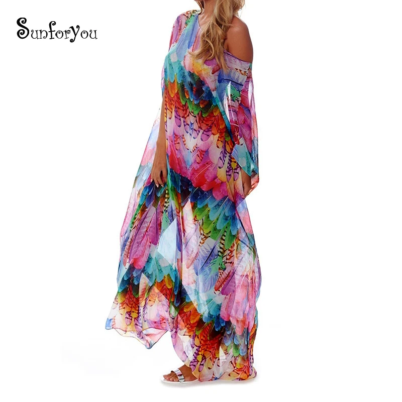 Plus size Chiffon Beach Maxi Dress 