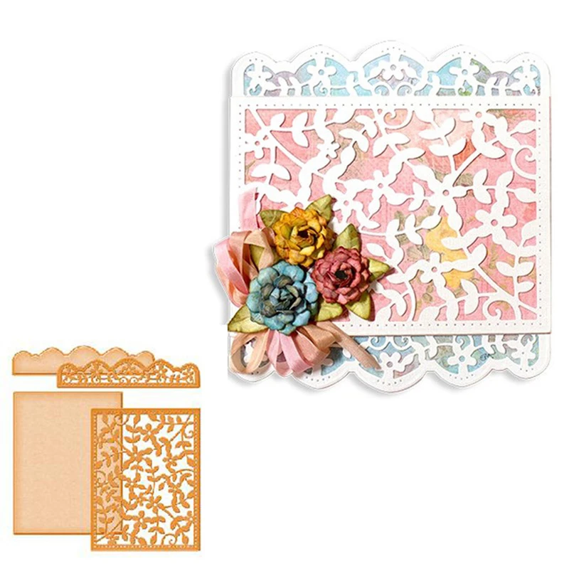 

Lace Vine Background Frame Metal Cutting Dies Stencils Scrapbooking Album Decor Paper Card Making Decor DIY Embossing Craft dies
