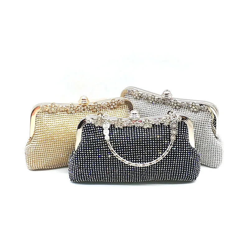

Crystal bag elegant clutches women bridal wedding cross body bag evening party shining crystal shoulder bag handbag soft purses