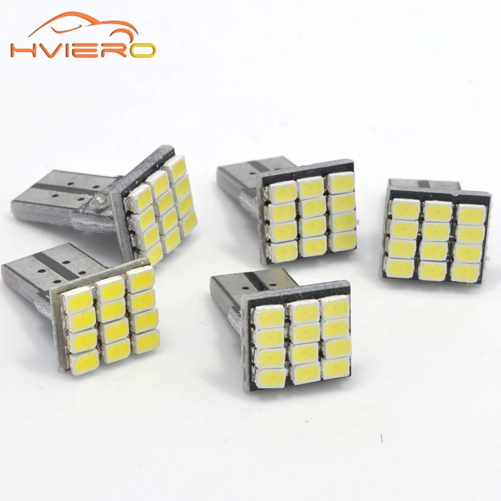 T10 W5W 12SMD 1206 Автомобильный Клин Белый светодиодный DC 12V Canbus без ошибок декодер автомобильные Внешние огни номерного знака угловая лампа резервная лампа