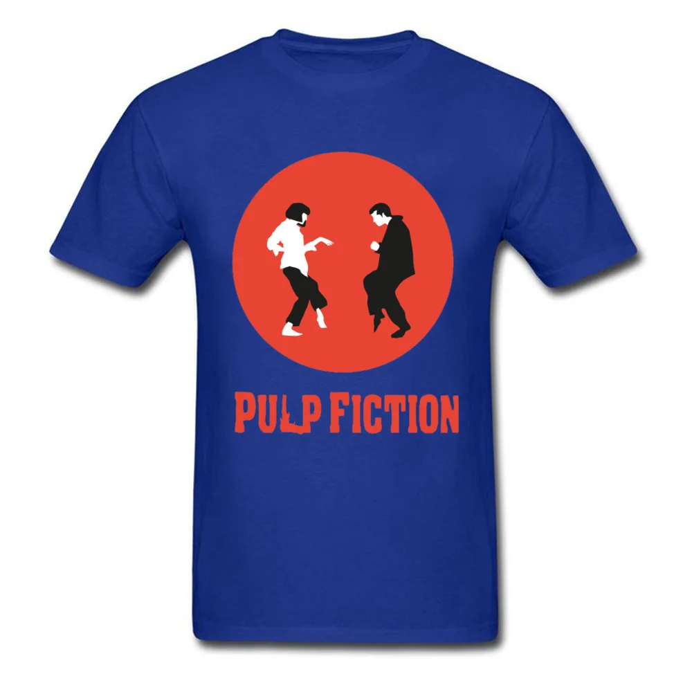 Printed On Pulp-Fiction190618 Short Sleeve Summer/Autumn Tops Shirt Fashion Crew Neck 100% Cotton Tshirts Young T Shirts Pulp-Fiction190618 blue