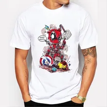 Fashion Men’s Deadpool Print T Shirt Summer Style Short Sleeve T-shirt For Male Funny Who’s Next Pattern Tops MEN Tee Shirts