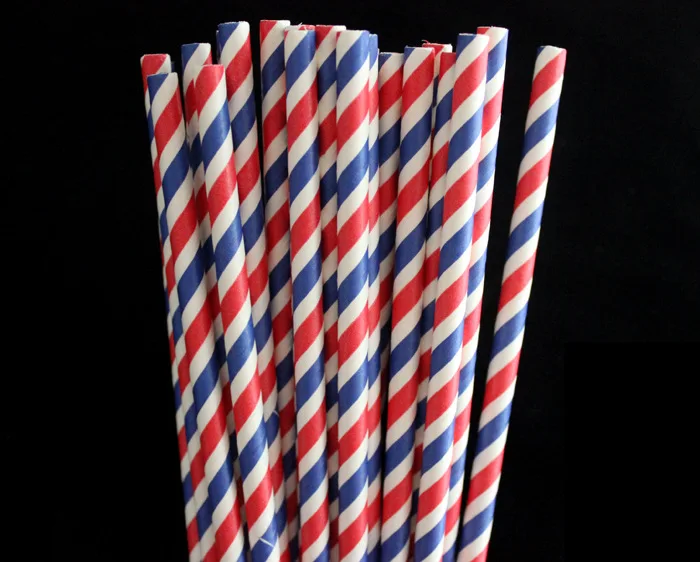 New 25pcs/lot Drinking Striped Paper Straws Environment Friendly Straws Christmas Wedding Decoration Chevron patterns Wholesale