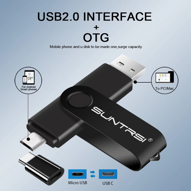 Suntrsi OTG USB флеш-накопитель 128 Гб Тип C ручка-накопитель многофункциональная usb флешка 64 Гб флэш-диск металлический 16 Гб для смартфона/планшета/ПК