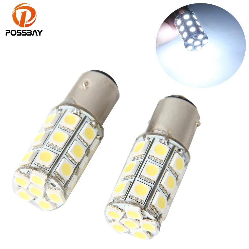 

POSSBAY 1157 27SMD 5050 White Micro Dome Index Car LED Lamp Bulbs Wedge Signal Light Brake Lamps for Audi Honda Kia Nissan