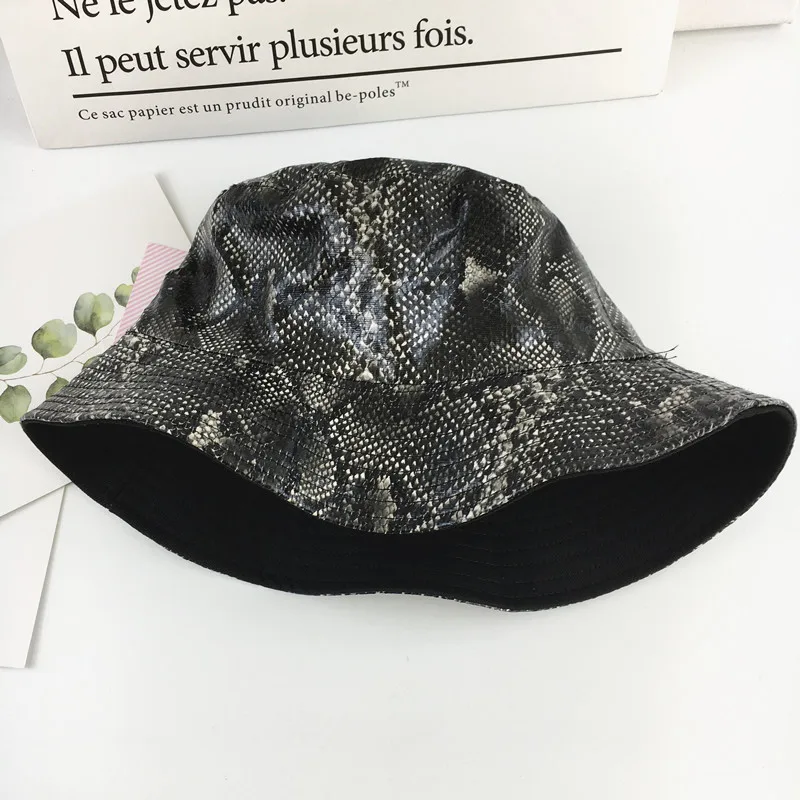LDSLYJR хлопок змеиный принт с обеих сторон Панама шляпа рыбака шляпа для путешествий на открытом воздухе шляпа от солнца шляпы для мужчин и женщин 180