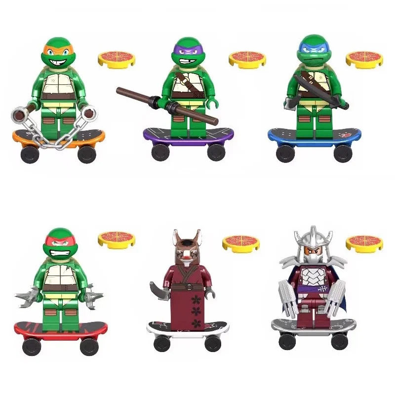 

6PcsSet Leonardo Raphael Michelangelo Donatello Mini Model Building Ninjaed Block Compatible LegoING Toys Gift For Kids Boy Gift