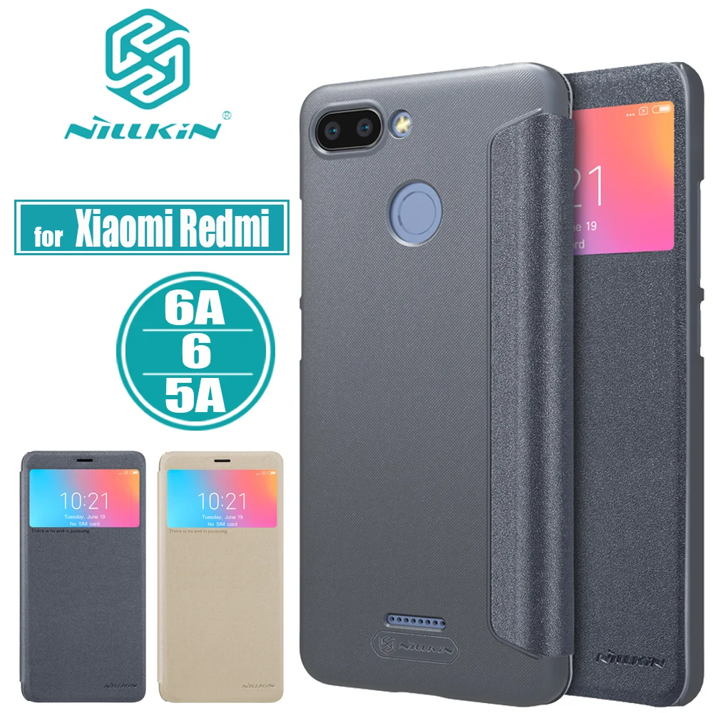 

Xiaomi Redmi 6 6A 5A Case Nillkin Luxury PU Flip Leather Phone Smart View Protective Cover for Xiaomi Redmi 6A 6 5A Cases Capa