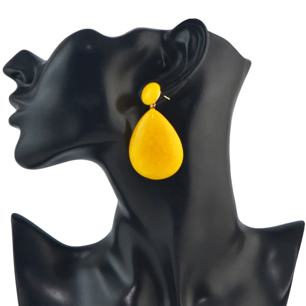

Hot Fashion ZA Water Drop Earrings Jewelry 2018 Women Resin Statement Pendant Dangle Earrings Wedding Jewelry Wholesale