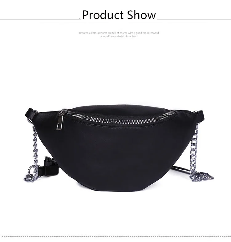 QIUYIN поясная сумка для женщин Горячая Бум Сумка женская летняя новая мода пояс поясная сумка нагрудная сумка цепь твердая кожа черный