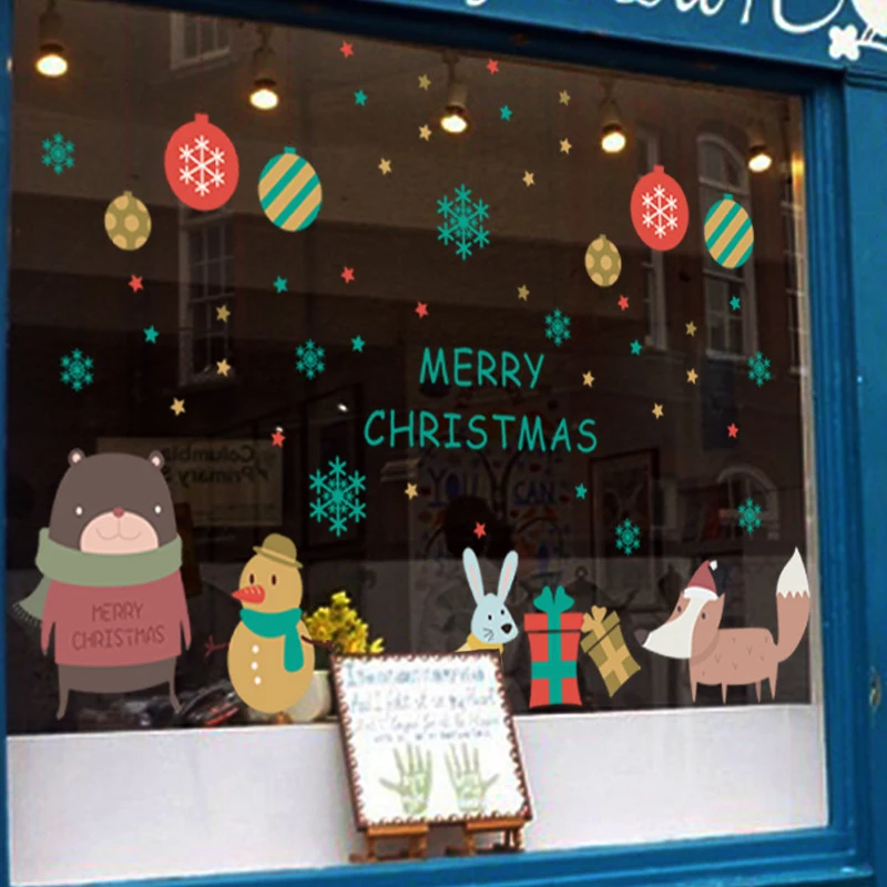 Merry Christmas Festival Wall Stickers Living Room Decorative Decoration Home Diy Xmas Pvc Quotes Mural Art Decals