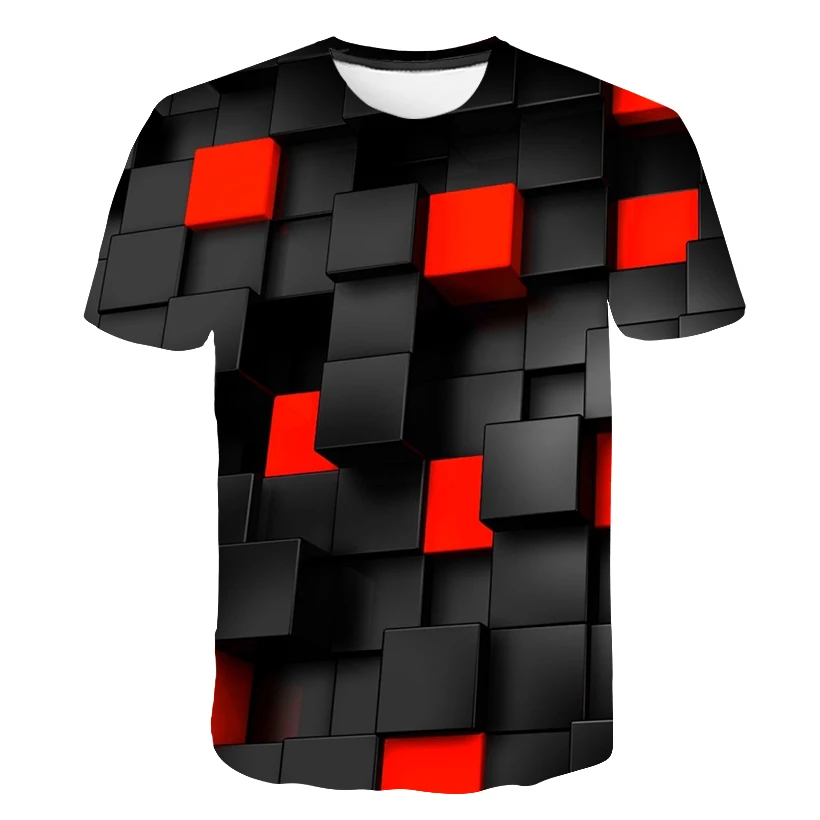 

2019 Summer New Men's 3DT Shirt Fashion T-Shirt Top Cool Plaid Diamond 3D Hip Hop T-Shirt Brand Men's T-Shirt dropshipping