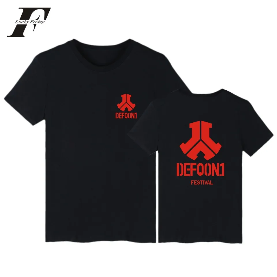 

LUCKYFRIDAYF Defqon.1 New Style Summer Music Festival T-shirt With Short Sleeve Trends Logo Men Kpop XXXXL Plus Size Clothes