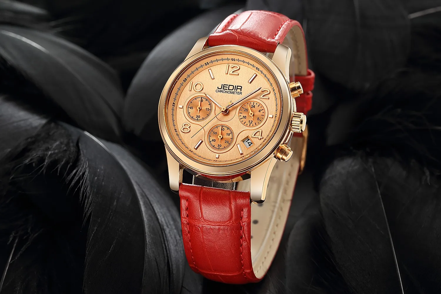 Роскошные Брендовые женские часы с хронографом, модные наручные кварцевые часы из натуральной кожи для девушек, женские часы для влюбленных, нарядные часы