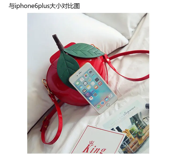 PU милые Мультяшные сумки в форме яблока, сумка на плечо для девочек, мини сумки через плечо, индивидуальный кошелек, модная сумка-мессенджер