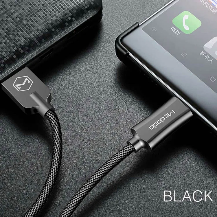 Mcdodo usb type-C кабель 2A для Oneplus huawei mate 20 Pro USB кабель QC 3,0 Быстрая зарядка USB-C кабель для передачи данных для samsung S9 S8 Plus - Цвет: Black