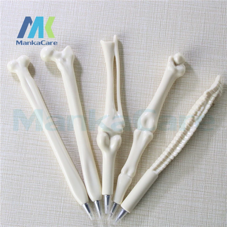 

10 pcs/lot Creative bones pens novelty ballpoint pen Different Styles Pen Bone Shape Ballpoint Pens medical Gift Stationery