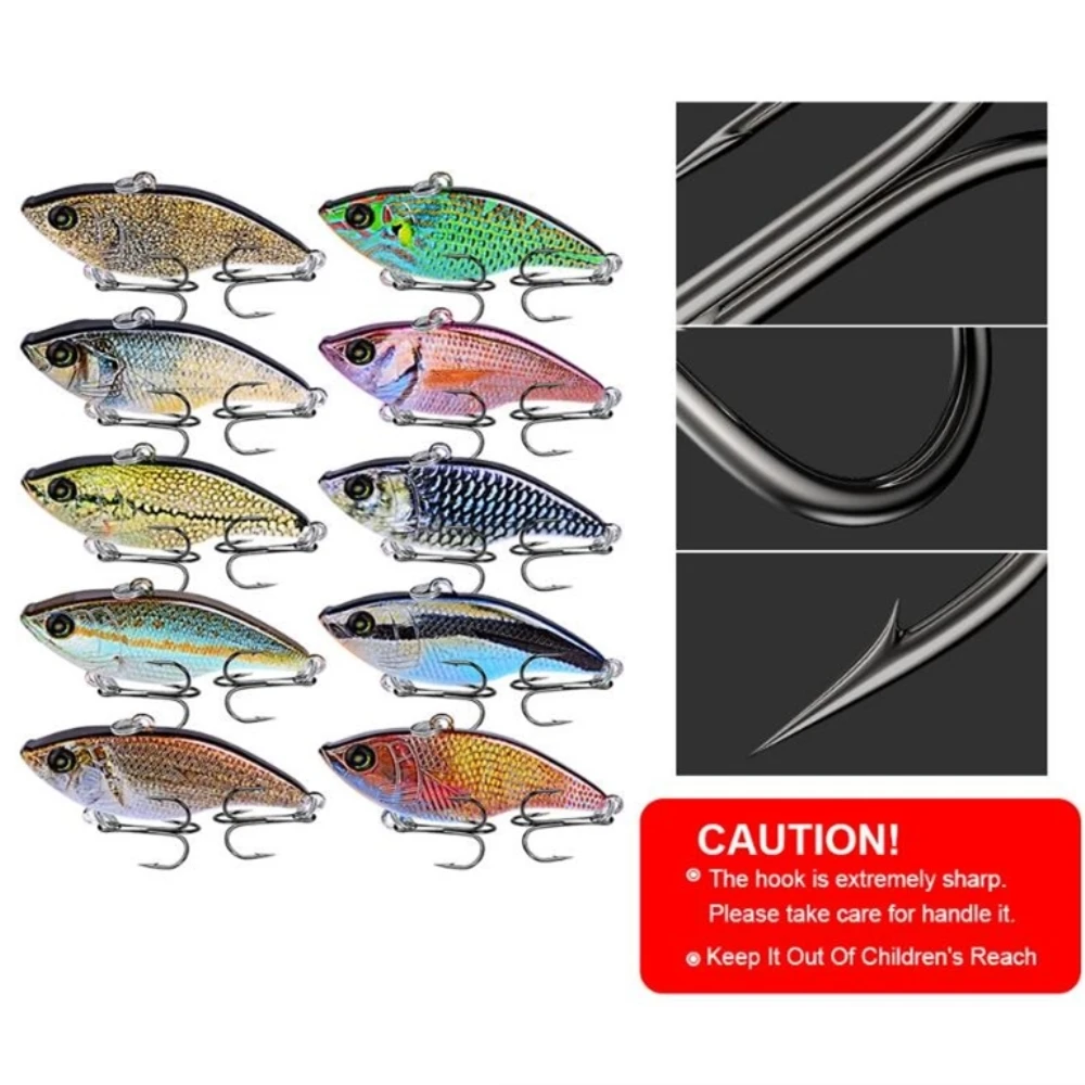 1 шт./лот Тонущая приманка VIB для зимней рыбалки 54 мм/14 г Pesca 8 # крючки рыболовный