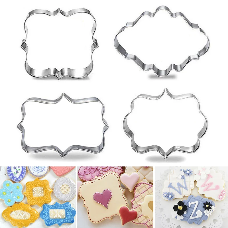 

Hot 4pcs Set Cookie Cutter DIY Mold Mould Tools Stainless Steel Blessing Stile Forms Kitchen XJS789