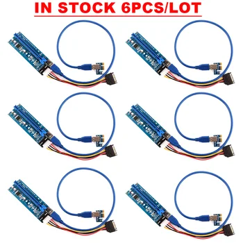 

Ubit IN-STOCK For Bitcoin 6 PCS/Lot 1x to 16x Express Extender Riser Card USB 3.0 PCI-e Extension SATA 15pin to 4pin Power Cable