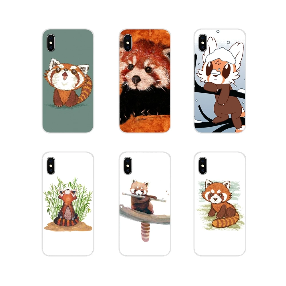 Прозрачные мягкие чехлы для Samsung Galaxy S3 S4 S5 Mini S6 S7 Edge S8 S9 S10 Lite Plus Note 4 5 8 9 Red Panda Happy Style |