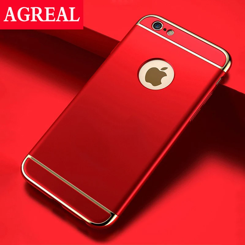AGREAL Plating Cover Back Luxury Red Cases For iPhone 6 6S 6 plus 7 Case For iPhone 7 plus Hard 3 in 1 Protective Coque Cover 1-plus-5-cover : image AGREAL Plating Cover Back Luxury Red Cases For iPhone 6 6S 6 plus 7 Case For iPhone 7 plus Hard 3 in 1 Protective Coque Cover 1-plus-5-cover