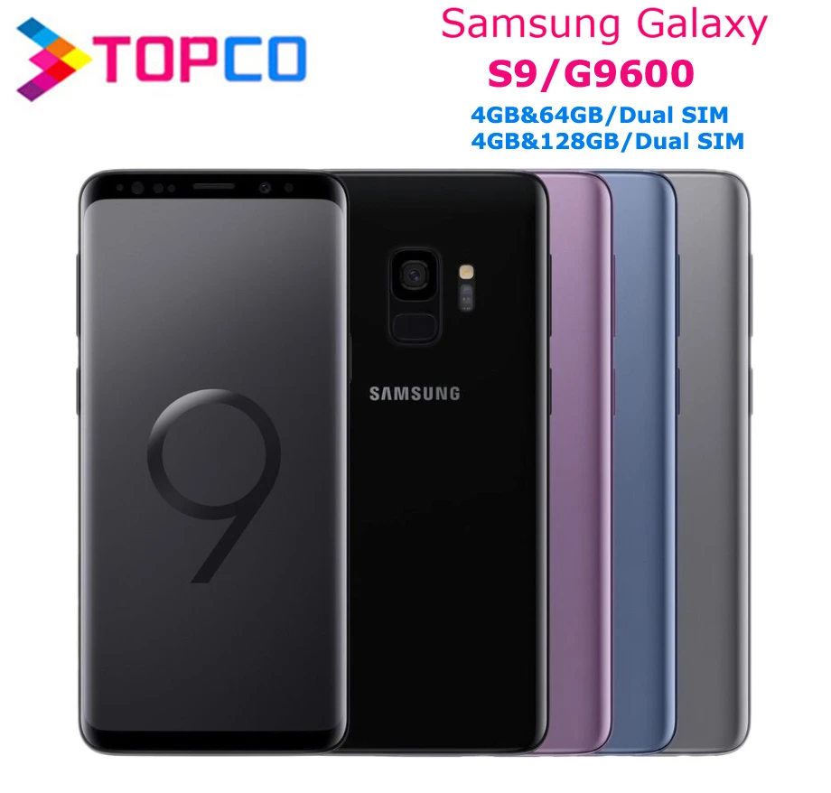 Samsung Galaxy S9 Dual Sim G9600, разблокированный мобильный телефон на Android, четыре ядра, 5,8 дюймов, 12 МП и 8 Мп ram, 4 Гб rom, 64 ГБ/128 ГБ NFC